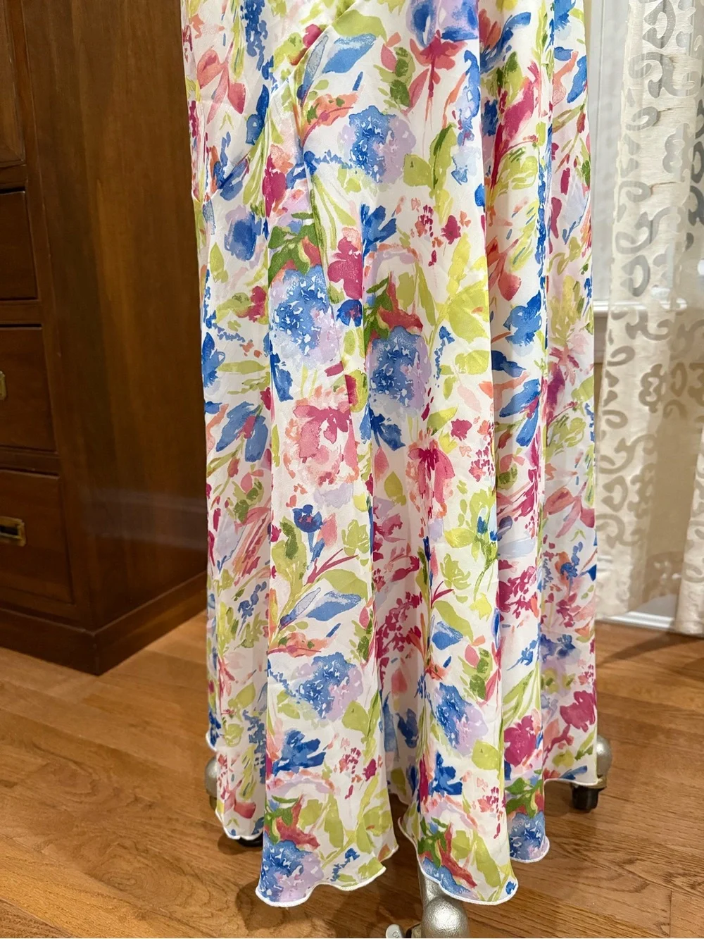 Floral Cowl Neck Maxi Dress in Multicolor